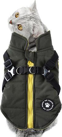 Зручна та водонепроникна куртка для собак, двостороння, вітрозахисна, зелена, XS