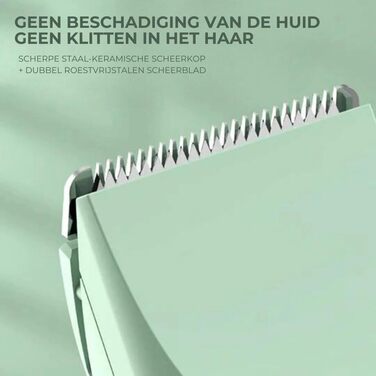 Триммер для грумінгу Tierbedarf Plus 4-в-1: тиха собача машинка, водонепроникна (IPX7), для собак, котів та кроликів. 4 насадки, зелений колір