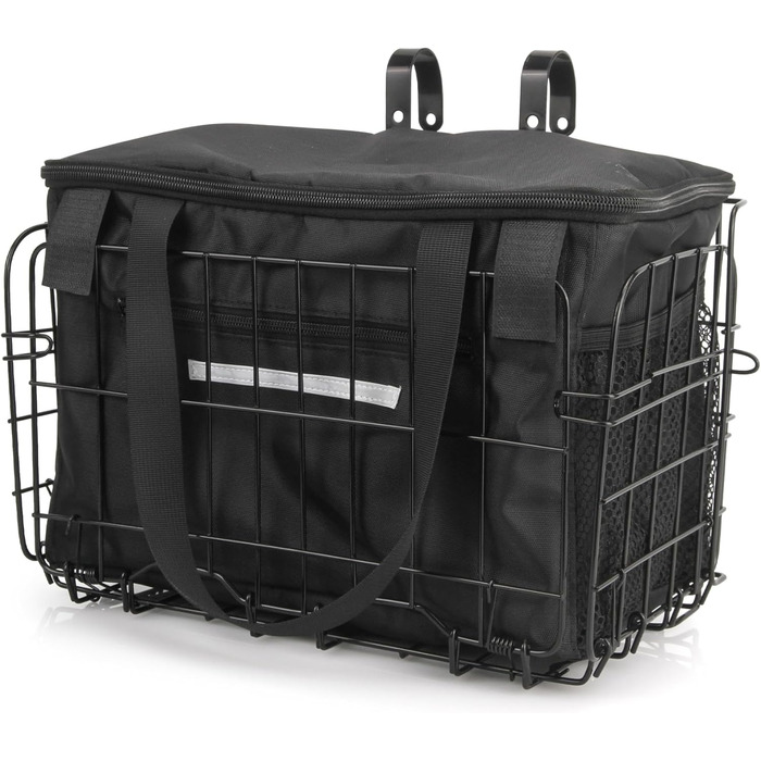 Складна корзина для велосипеда Spesh з нейлоновим внутрішнім мішком. Знімне дротяне плетіння, вантажопідйомність до 20 кг