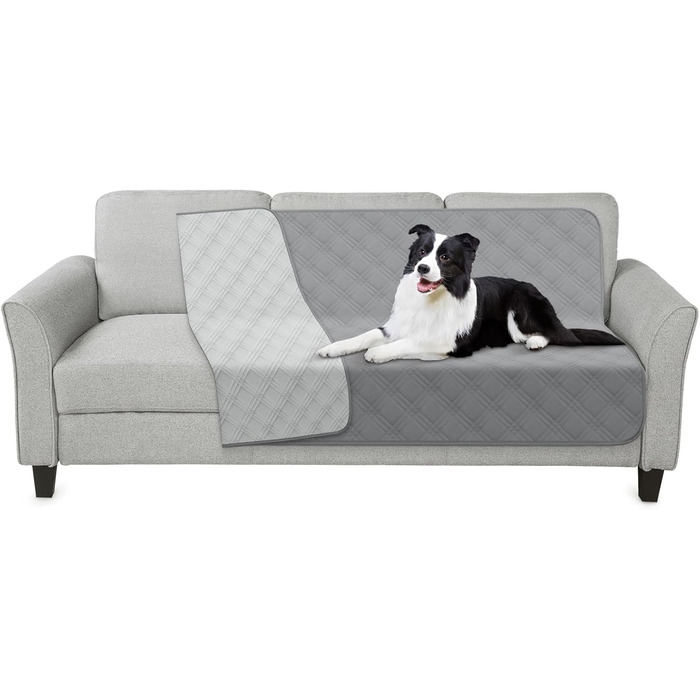 Водонепроникний килимок для собак, килимок для котів, антиковзкий, міцний, для захисту дивану, ліжка, автокрісла, можна прати в пральній машині (сірий, 132 x 208 см)