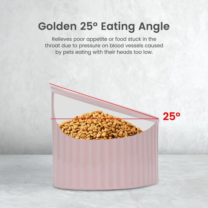 Підвищені миски для котів у формі серця, кераміка, підняті миски для котів, проти блювоти, без стресу, станція для води та корму, придатні для мікрохвильової печі, аксесуари для тварин для маленьких котів та собак (Рожевий)