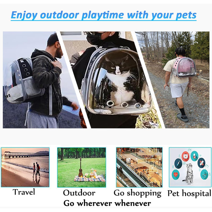 Розширюваний рюкзак для котів та собак, переноска-рюкзак з прозорим вікном та блискавкою, для подорожей та піших прогулянок (Жовтий)