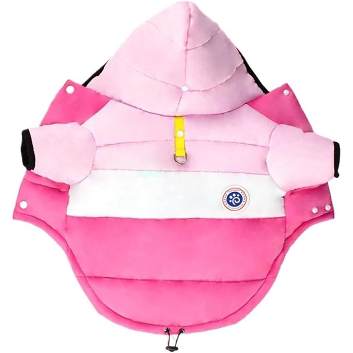 Зимова куртка для собак, теплий одяг для цуценят, маленьких та середніх собак, котів, чихуахуа, бульдога, мальтіза (рожева, S)