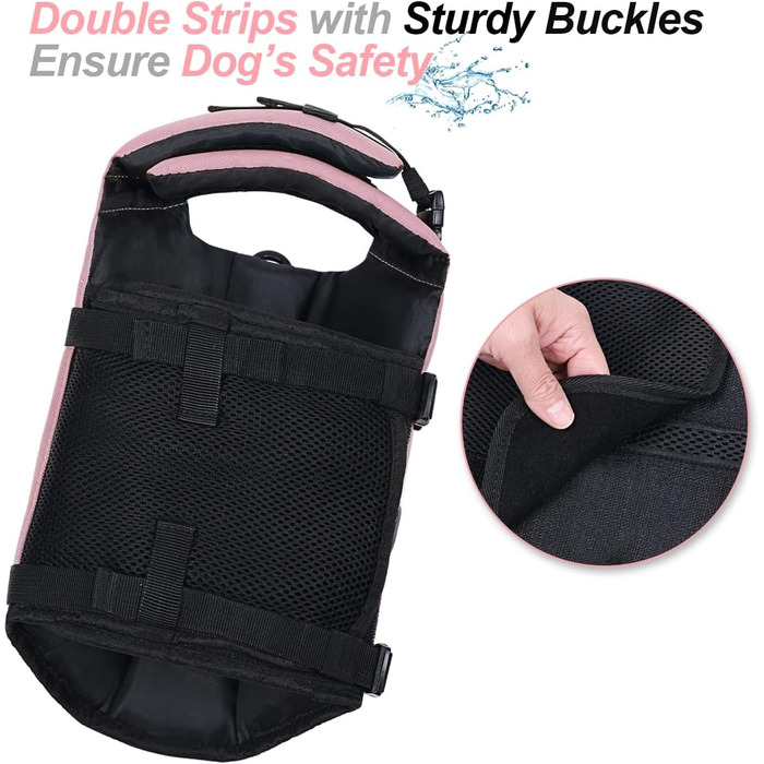 Жилет рятувальний для собак VIVAGLORY з регулюванням плавучості та світловідбиваючими елементами