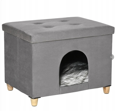 Складаний підніжка-будиночок для котів PawHut, сірий
