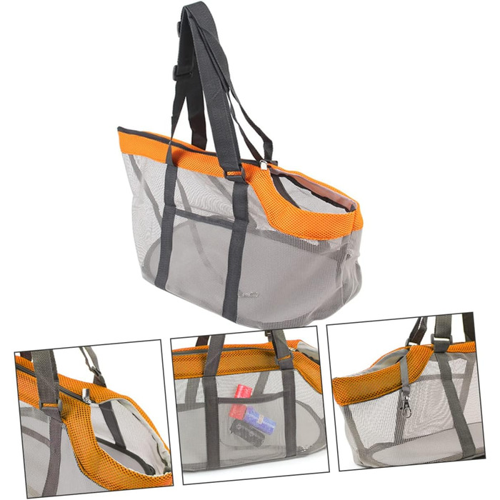 Транспортна сумка для тварин Cosmevivi XXL, нейлон, помаранчевий, 44x25 см, з сіткою для собак, котів та цуценят, для подорожей та кемпінгу