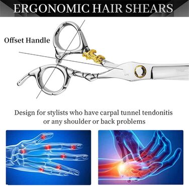Набір професійних ножиць для грумінгу собак 6 дюймів: прямі та проріджуючі ножиці з регулюванням та золотою ручкою
