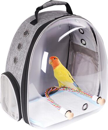 Рюкзак-переноска для птахів Interfashioner® Bird Carrier Rucksack, сірий (Feathered Grey)