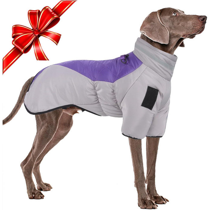 Водонепроникний теплий зимовий одяг для собак - куртка-манта для собак середніх та великих порід, фіолетовий, 5XL