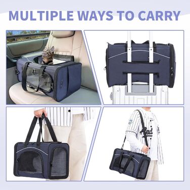 Транспортна сумка Petsfit для котів та собак | Авіапереліт, автомобіль, поїзд | Маленька, синьо-блакитна