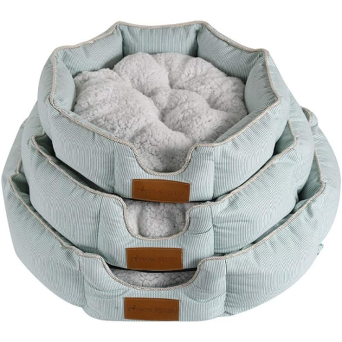 Кругле ліжко для собак та котів з бавовни, самонагріваюче, знімний внутрішній подушкою