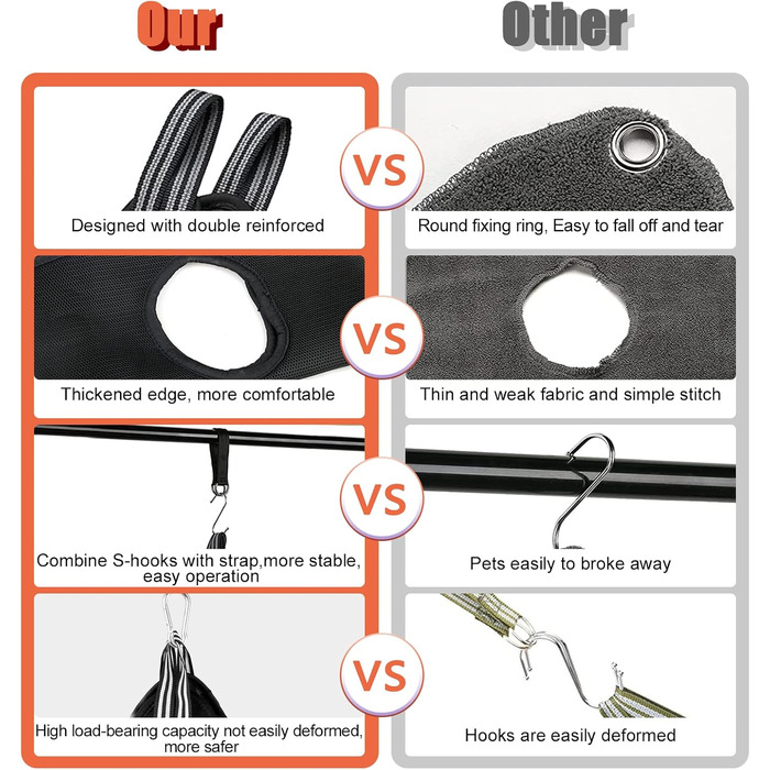 Набір для догляду за собаками MACUNIN: гамак, триммер для нігтів, аксесуари для купання (великий, чорний)