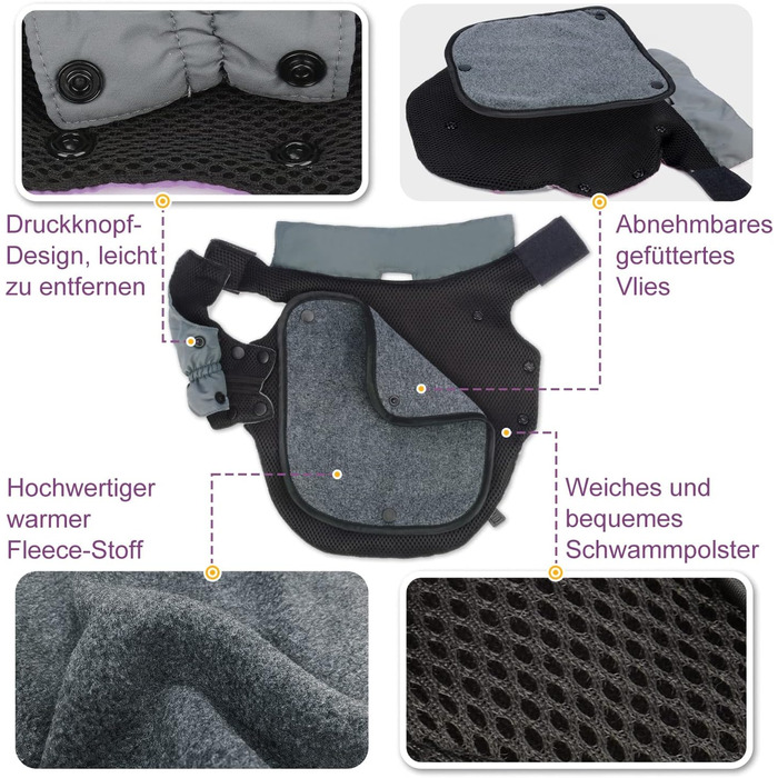 PETLOFT Зимова куртка для собак, світловідбиваюча, вітронепроникна, тепла флісова куртка для прогулянок на вулиці, знімний флісовий підкладка (S, фіолетовий)