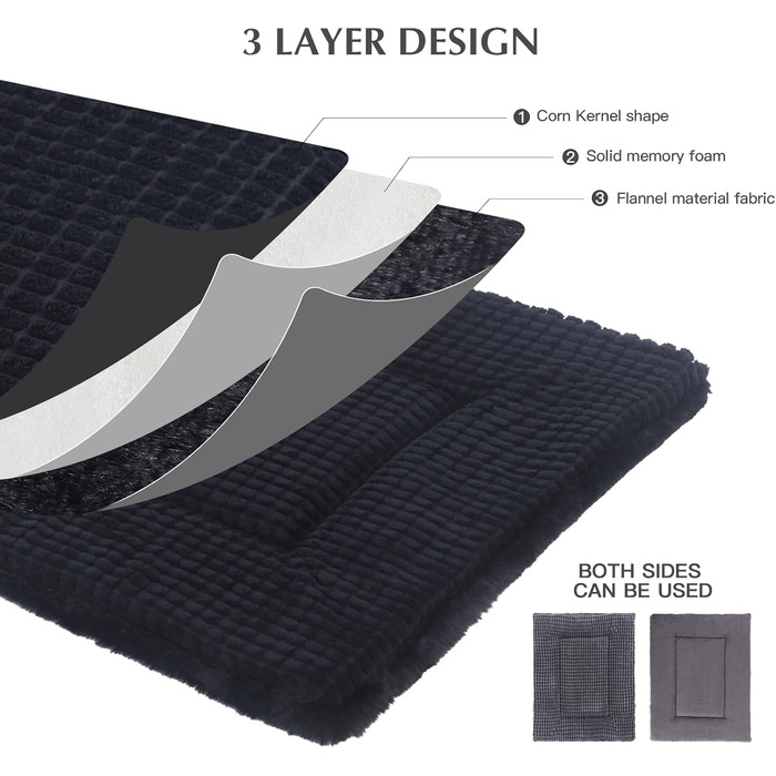 Ортопедичне ліжко для собак BVAGSS, миється, м'яке, тепле, для маленьких, середніх та великих собак, 76x50x4 см, сірий