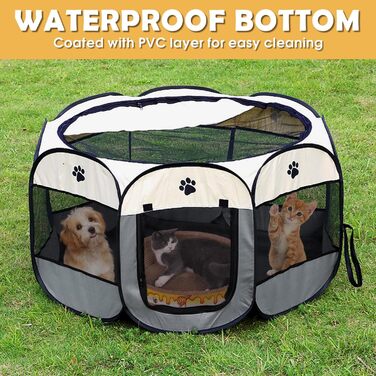 Складана переносна клітка-вольєр для собак та котів 74x74x43 см. Ідеально для цуценят, кроликів та інших дрібних тварин. Для дому та вулиці.