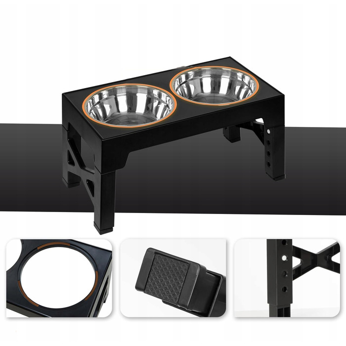 Подвійна підвищена миска для собак та котів, миска для корму