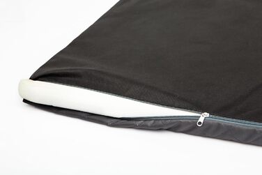 Собаче ліжко-корзина для собак маленьких, середніх та великих порід - подушка для собак - диван для собак з екошкіри, знімний та пральний чохол - Deluxe, розмір M - чорний, 93 x 62 см