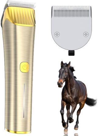 Машинка для стрижки коней Oneisall бездротова з металевими лезами та набором запасних, тиха, для густого та сплутаного волосся, 7000 обертів, потужний двигун