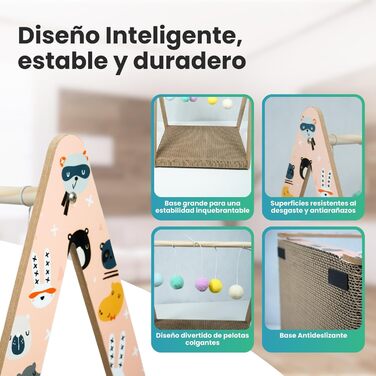 Когтеточка для великих котів з 5 іграшковими м'ячами, двостороння поверхня, посилена стійкість