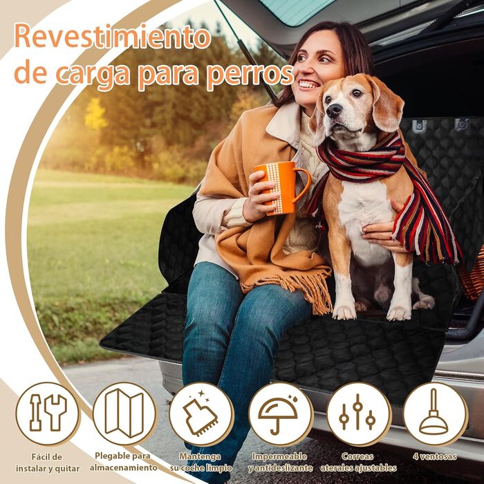 Водонепроникний килимок у багажник для собак, антиковзаючий, з боковим захистом, стійкий до подряпин, миючий, для SUV та позашляховиків