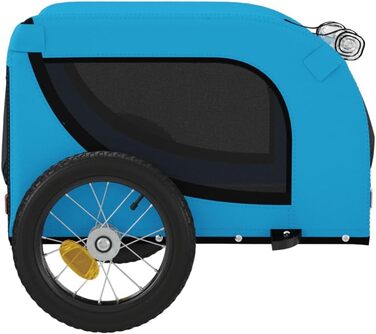 Причіп для велосипеда, переноска для собак та домашніх тварин, 124x53x53 см, блакитний та чорний