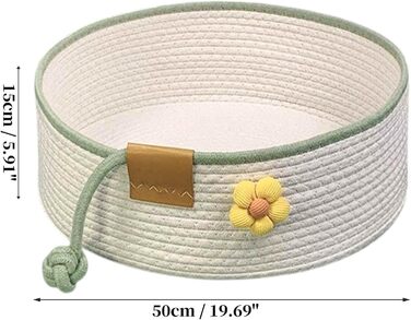 Квіткове ліжко для кота, 50 см, Fatbarer, зручне гніздо, дихаюче, міцне, сіро-бежеве (L, Бежевий)