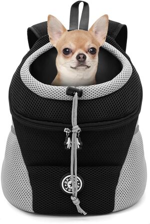 Рюкзак для тварин Pet Hunderucksack Katzerucksack, чорний, S, 30 x 16 x 34 см. Ідеально для собак та котів, зручний для подорожей, прогулянок та активного відпочинку.