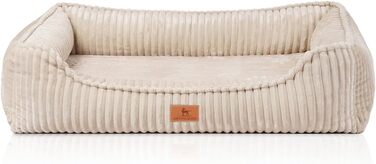 Ортопедичне собаче ліжко Knuffelwuff Sedona M-L 85x63 см з широкого корду | Знімний, пральний чохол | Для собак великих, середніх та маленьких порід