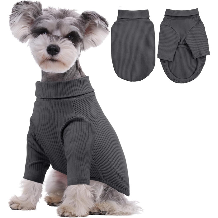 Теплий зимовий светр для собак Kuoser з довгими рукавами (сірий, S)