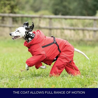 Зимовий теплий костюм-куртка для собак Hugo & Hudson, червоний, розмір L55, вітронепроникний, з капюшоном та пряжками для повідця