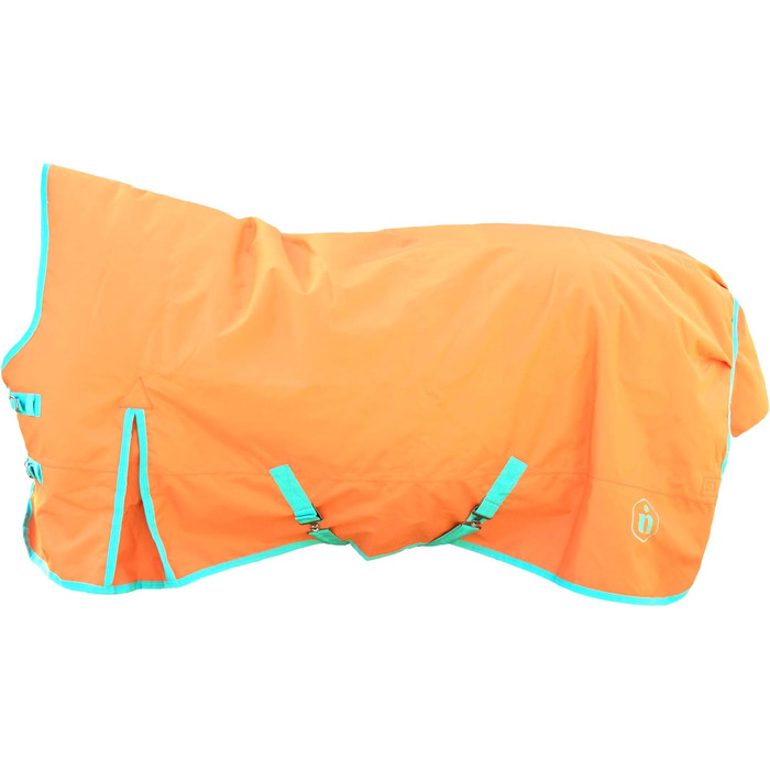 Кінська попона Indira Outdoor Pro 200 г, водонепроникна, Ripstop 1200D, високий виріз, 155 см, помаранчева-бірюзова