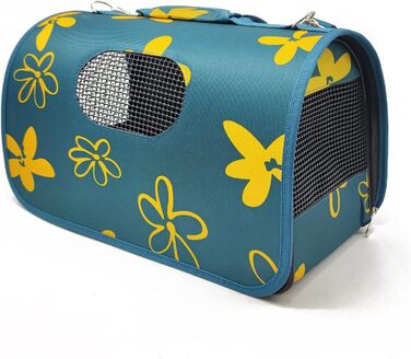 Сумка-переноска для собак, котів та інших тварин BPS, тканина, розмір M (43.5x25x25 см), блакитний, зелений, червоний, чорний
