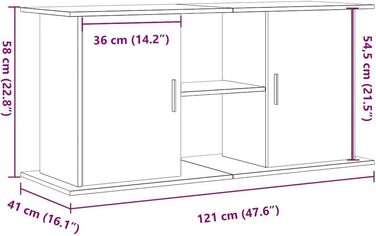 vidaXL Акваріумна тумба з ДСП, 121x41x58 см, під старе дерево