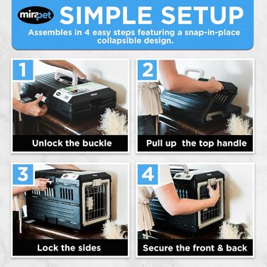 Mirapet США переноска для котів і собак 55,9 см, складана, жорсткий пластик, 360° вентиляція, для дому та вулиці