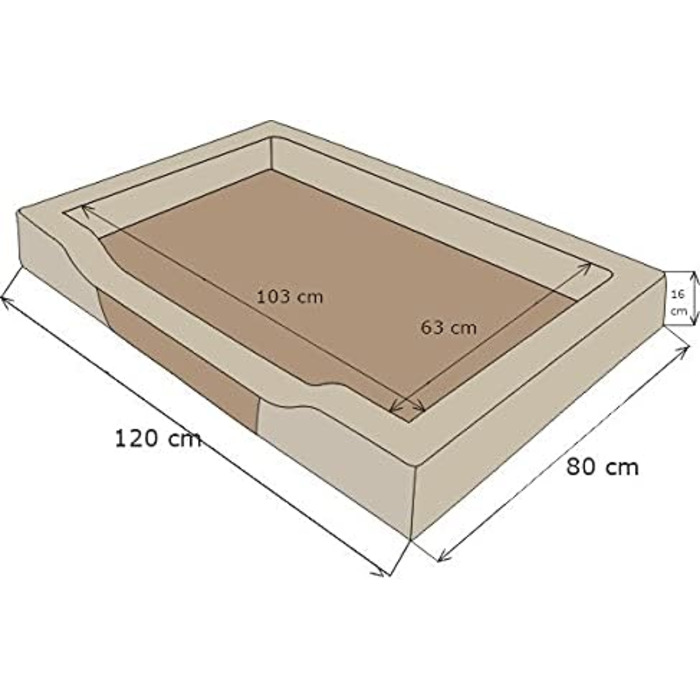 Ліжко для собак, лежанка для собак, диван-лежанка для собак, подушка для собак, місце для відпочинку, матрац для собак, хатинка для собак, місце для собаки, кошик для собак, лежанка для собак 93x62 см (XXL, коричнева ЕКО-шкіра, бежевий матрац)