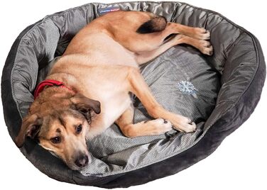 Ортопедичне ліжко для собак Santorini – ізольоване двостороннє ліжко з м'якою піною для зняття тиску, підходить для літа та зими (XL, Сірий)