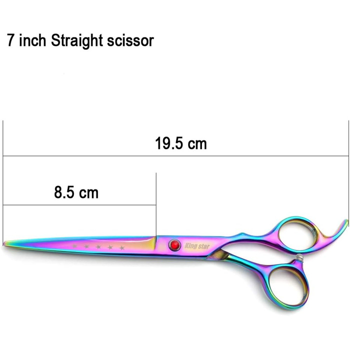 Професійний набір для стрижки тварин, 17.8 см, титан, різнокольоровий (радужний), прямий, поступово тоншаючий, вигнутий, 4-частинний набір для догляду за собаками (радужний)