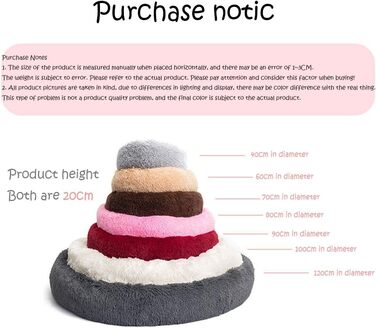 Кругле ліжко для собак FANSU з м'якого плюшу, ковзаюча база, ліжко для котів, розмір та колір обираються (Помаранчевий, 60см), 60см, Помаранчевий