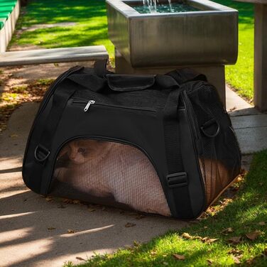 Сумка-переноска для тварин, чорна: зручна та дихаюча для подорожей та активного відпочинку (собаки, коти)