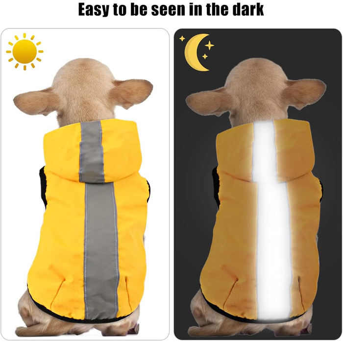 Водонепроникна куртка-комбінезон 2-в-1 для собак Idepet, жовта, для малих, середніх та великих порід