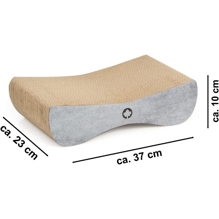 Котячий дряпак Satellite Small - чорний, з котячою м'ятою | Дряпак для котів з картону, бетонування | 37 x 10 x 23 см