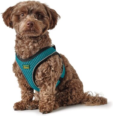 Нашийник для собак HUNTER HILO COMFORT, турквіс, S-M. Легкий, з сітчастого матеріалу, з відбиваючими елементами, для собак маленької та середньої породи.