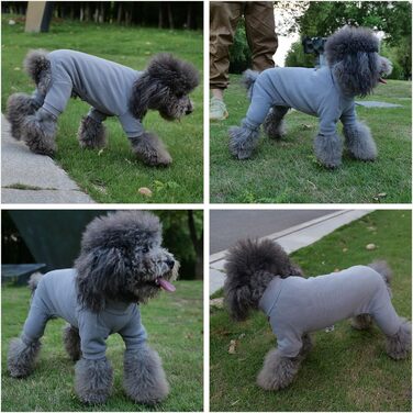 Піжама для собак Lovelonglong з бавовни, теплий халат-боді для собак великих, середніх та маленьких порід, розмір L, темно-сірий