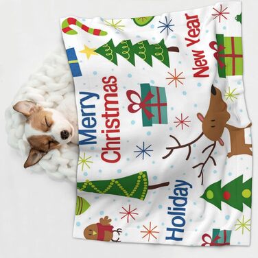 М'яка підстилка для собак та котів ZORIN, 70x50 см, зелена з новорічним дизайном