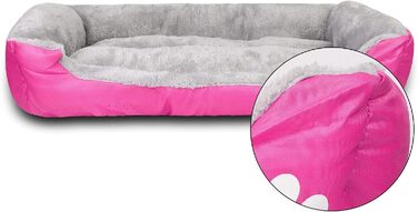 Крісло-ліжко для собак Lucky 70см, рожеве: м'яке та зручне, для середніх собак, можна прати