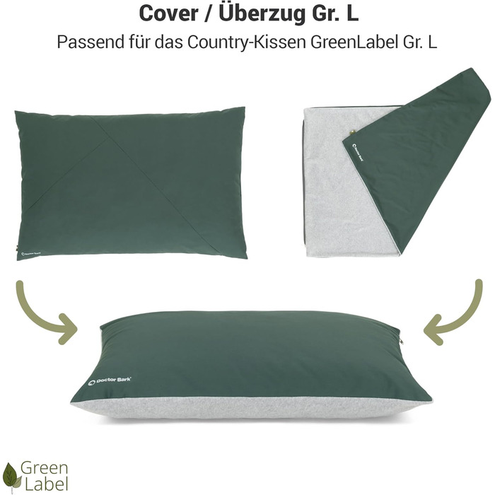 М'яке ліжко для собак великих порід Doctor Bark GreenLabel - зелене, легко миється, зручне, для комфортного сну