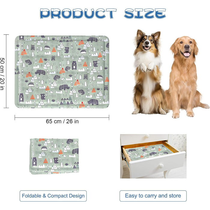 Кühlmatte Hunde: Охолоджуючий килимок для собак та котів 50x65 см. Самоохолоджуючий, водовідштовхуючий, з нетоксичним гелем. Для дому та вулиці.