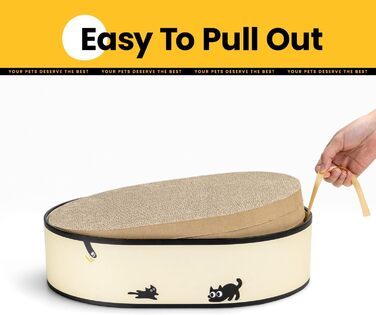 Кігтеточка для котів з будиночком та 4 змінними шарами - велика кігтеточка з міцного гофрокартону, двосторонні шари з наклейками DIY - лежанка для котів у квартирі, захист меблів, чорна, велика