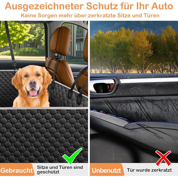 Водонепроникний килимок для собак у машину Taygeer з жорсткою основою, 127x156 см, чорний