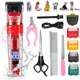 Набір для стрижки тварин Toyvian: бездротовий тример, тихий, миється, з акумулятором та індикатором заряду (для собак та котів)